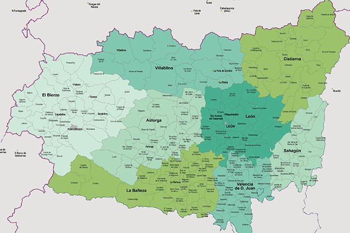 15 mapas provinciales con comarcas y municipios