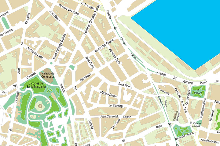A Coruna - city map