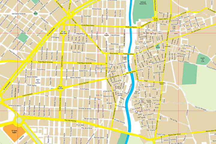 Elche (province of Alicante) city map