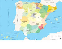 Mapa de España con Autonomías y provincias