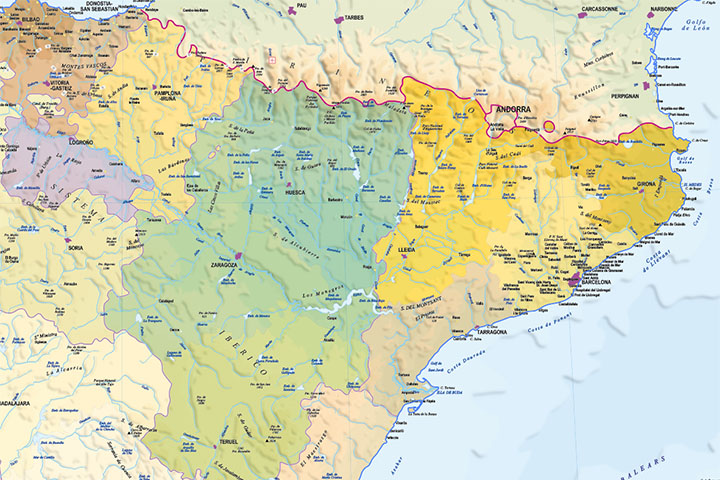 Relief map of Spain