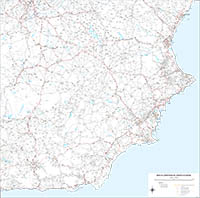 Mapa de Alicante, Murcia y Almería