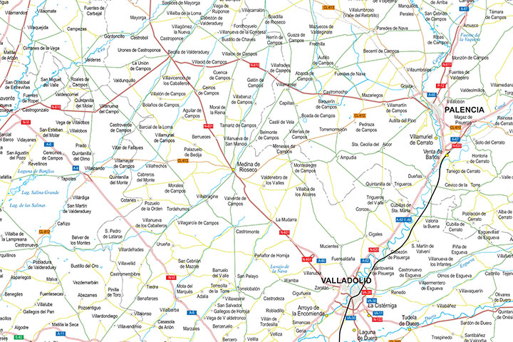    Mapa detallado de carreteras de España y Portugal en formato PDF