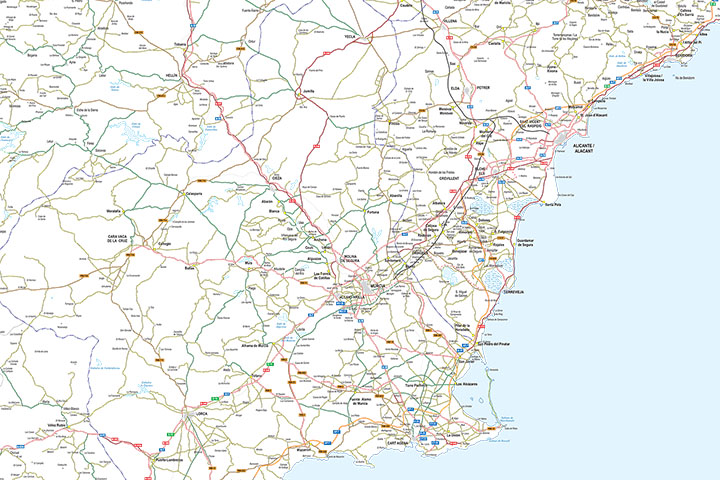 Southeast roadmap of Spain