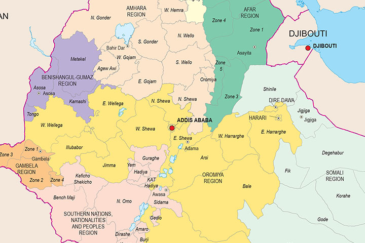 Mapa de Etiopia