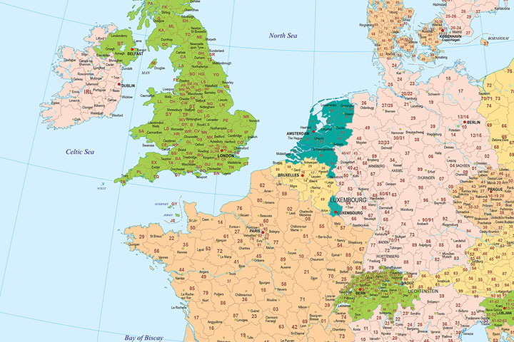  Mapa de Europa con Códigos Postales