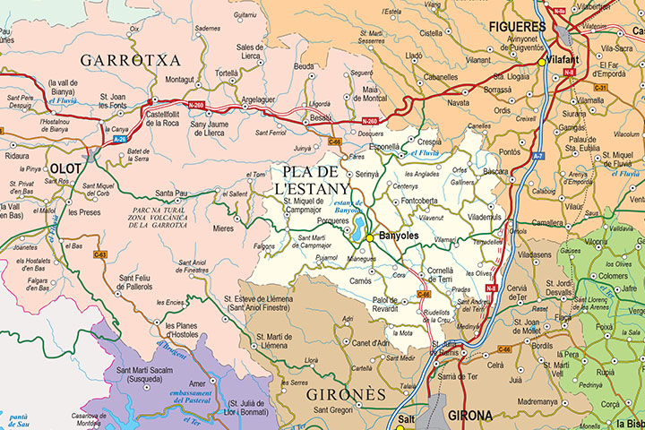Mapa de la provincia de Girona