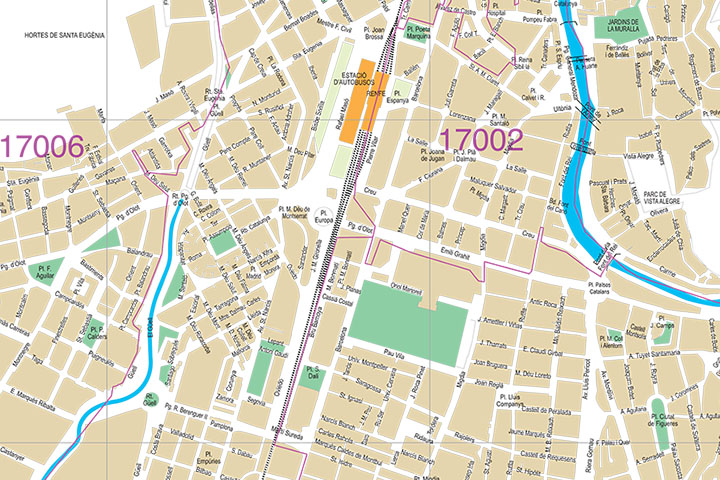 Girona (Catalonia) city map