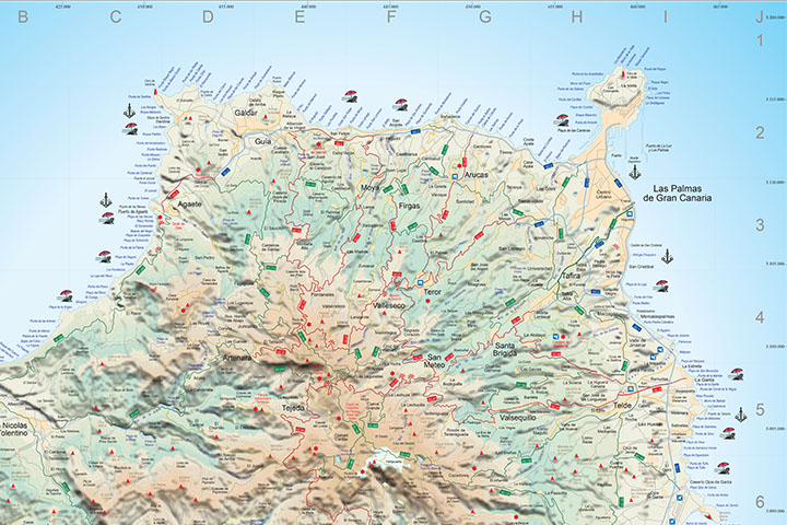 Map of Gran Canaria island (canary islands)