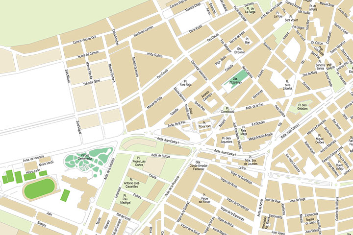 Ibi (Alicante) - plano callejero