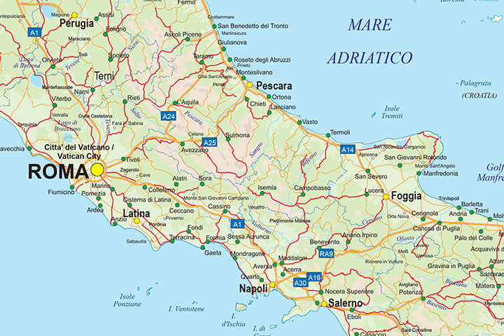 Mapa de carreteras de Italia