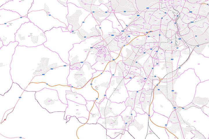 Comunidad de Madrid - Mapa digital con municipios y códigos postales