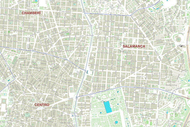 Plano detallado de Madrid con Distritos