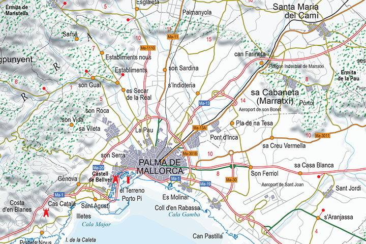 Mapa de la Isla de Mallorca