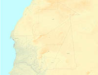 Mapa relieve de Mauritania