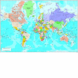 Physical-Political DIN A3 Worldmap