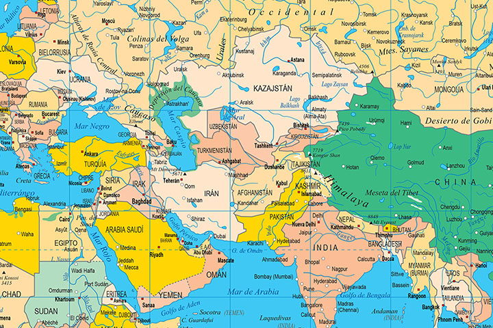 China centered political worldmap