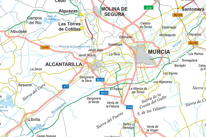 Mapa de la Región de Murcia