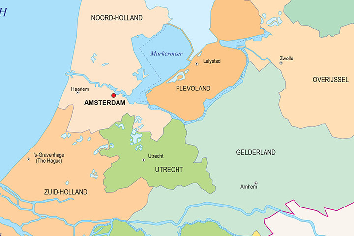 Mapa de Países Bajos (Holanda)