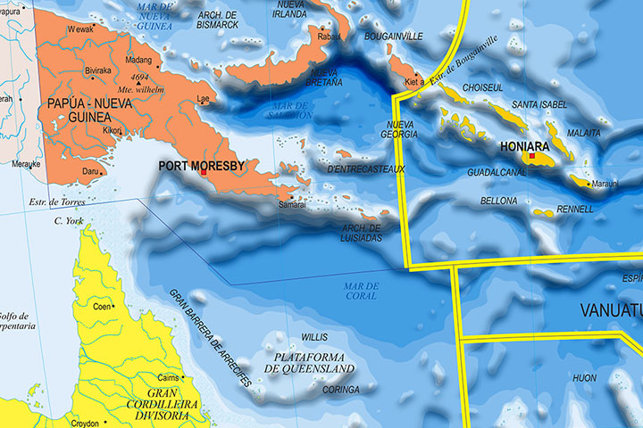 Mapa de Oceanía político y geográfico