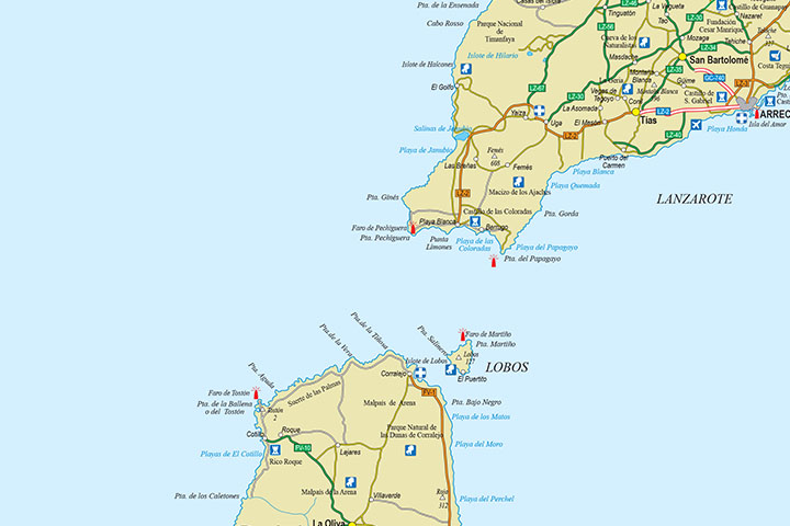 Mapa de la provincia de Las Palmas de Gran Canaria