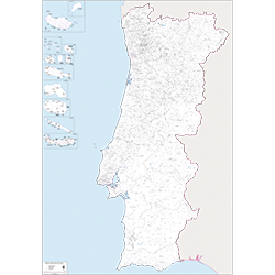 Portugal - mapa de códigos postales de 4 dígitos