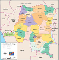 Mapa de la República Democrática del Congo (Kinshasa)