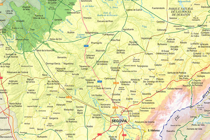 Mapa de la provincia de Segovia
