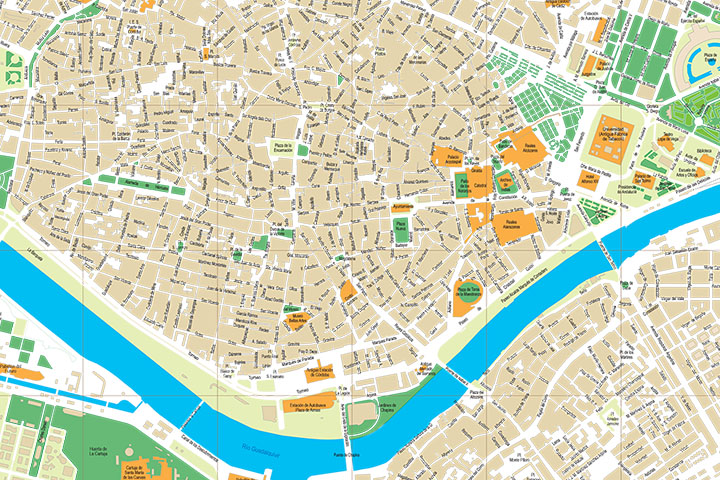 Sevilla center street map