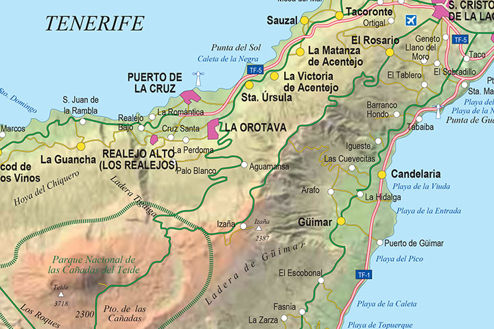 Map of Tenerife island