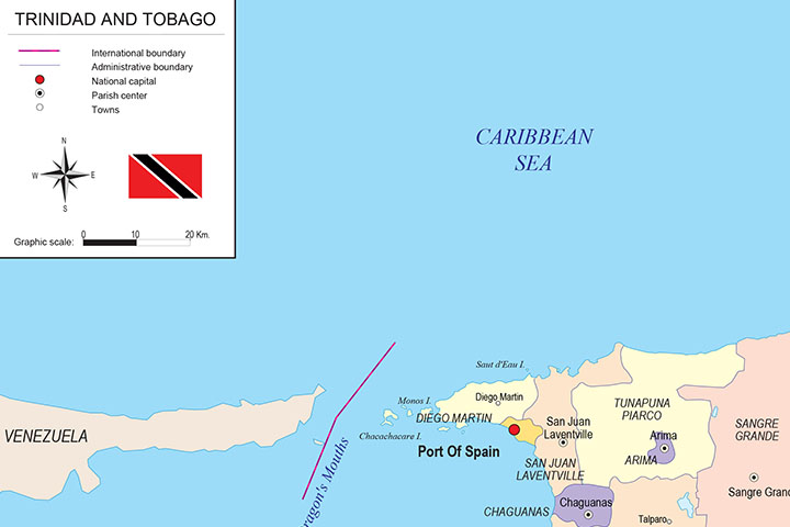 Mapa de Trinidad y Tobago
