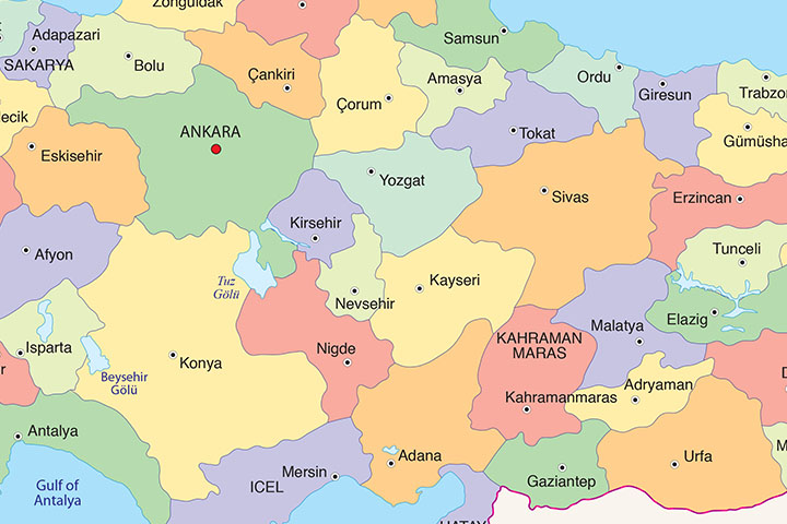 Mapa de Turquía