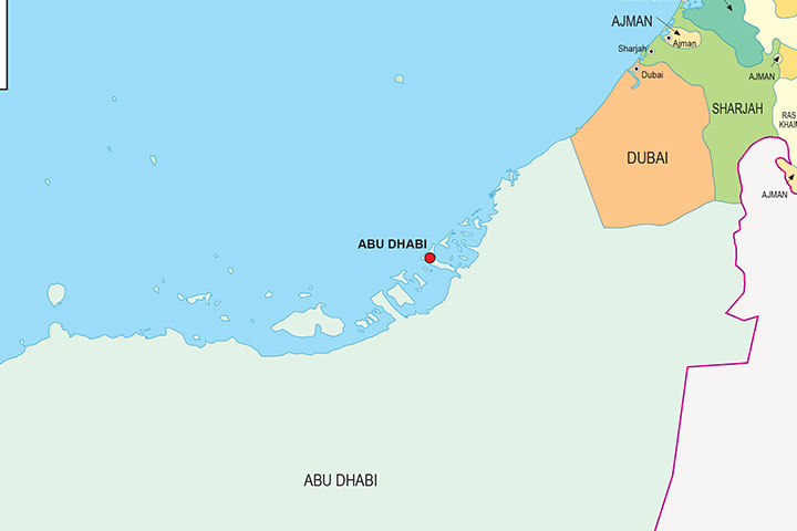 Mapa de Emiratos Arabes Unidos