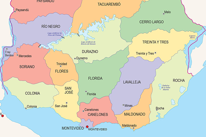 Map of Uruguay