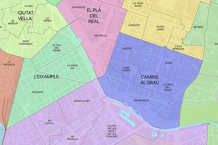 Valencia - distritos y barrios