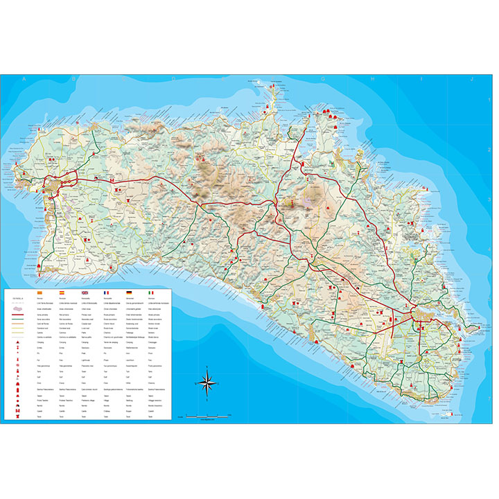 Mapa turístico de Menorca
